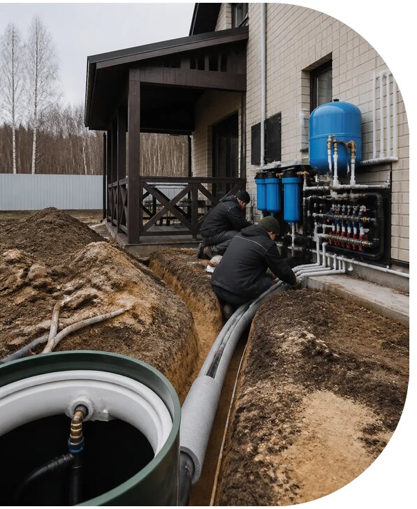 Монтаж и проектирование водоснабжения дачи под ключ в Сасове